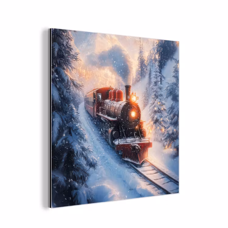 Kersttrein - Sneeuw - Winter - Kerst aluminium wit klein -3d
