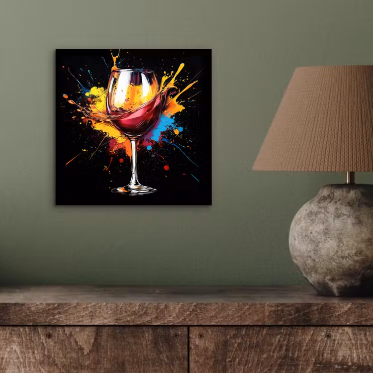 Wijn - Glas - Graffiti - Borrel - Rood - Verf aluminium wit klein -sfeer2