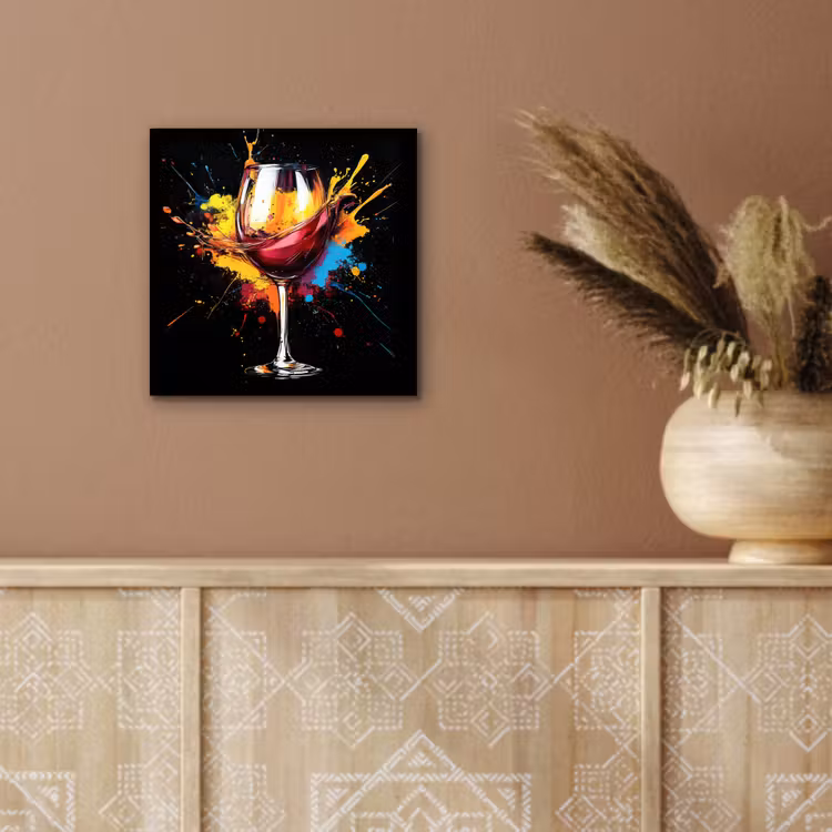 Wijn - Glas - Graffiti - Borrel - Rood - Verf aluminium wit klein -sfeer4