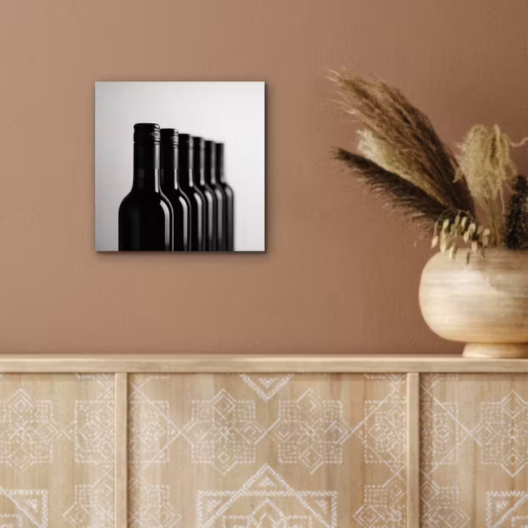 Wijnflessen - Zwart - Minimalistisch aluminium wit klein -sfeer4