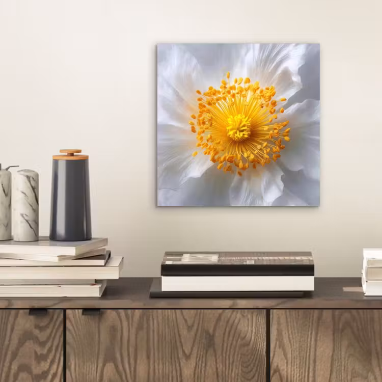 Wit - Bloem - Elegant aluminium wit klein -sfeer1