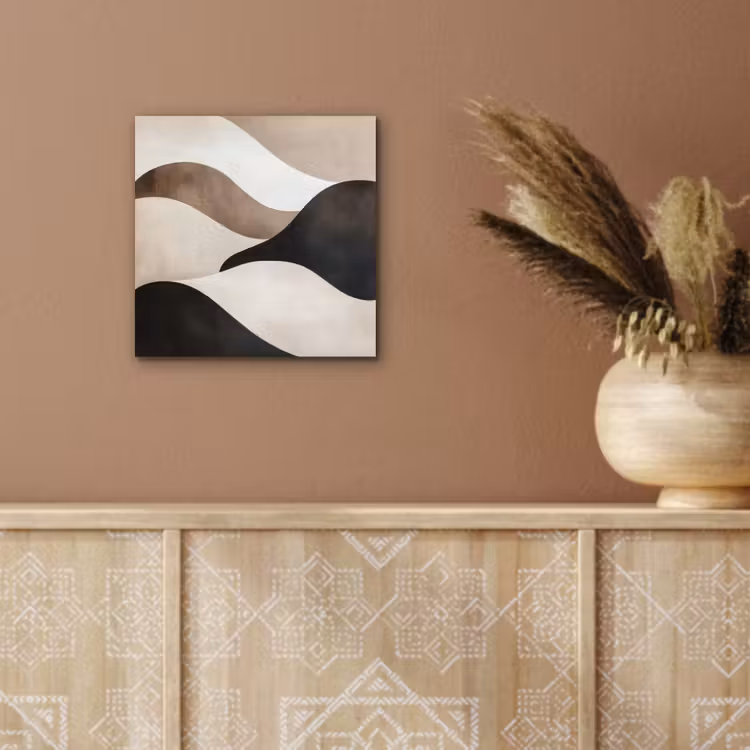 Golven - Abstract - Beige aluminium wit klein -sfeer4