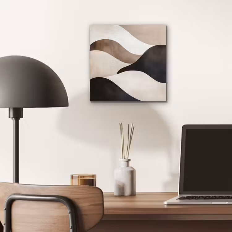 Golven - Abstract - Beige aluminium wit klein -sfeer5