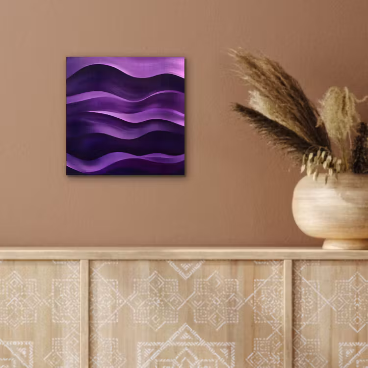 Golven - Abstract - Paars aluminium wit klein -sfeer4