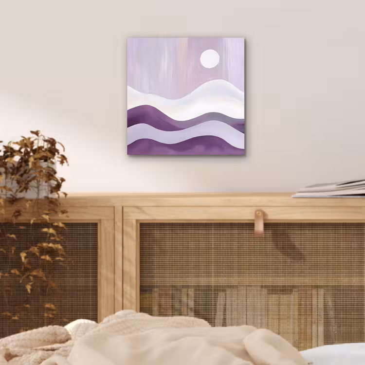 Golven - Heuvels - Abstract - Paars aluminium wit klein -sfeer3