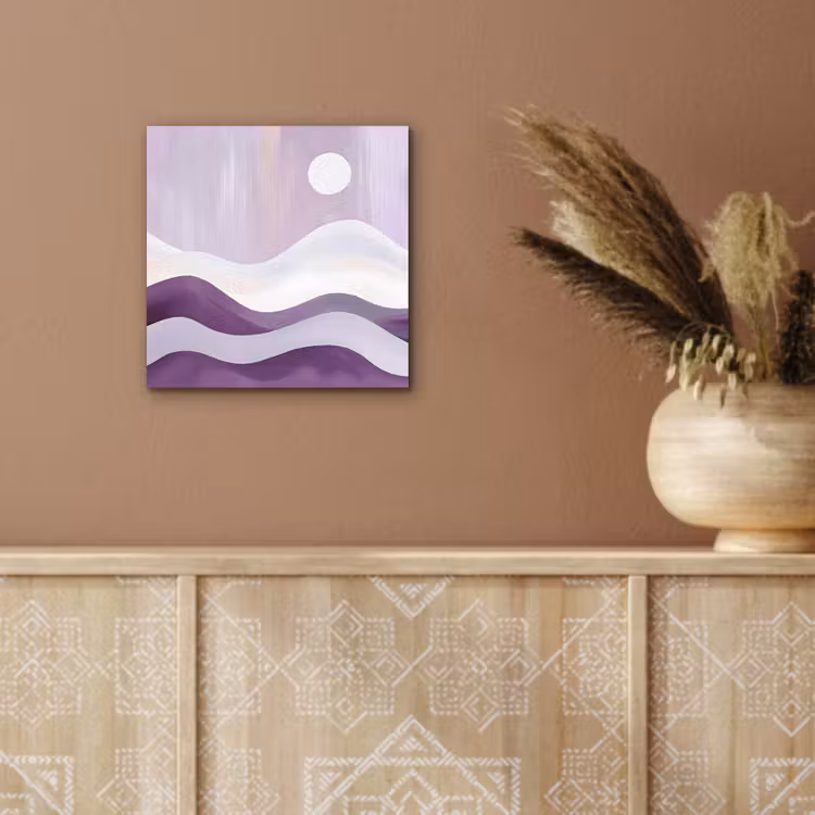 Golven - Heuvels - Abstract - Paars aluminium wit klein -sfeer4