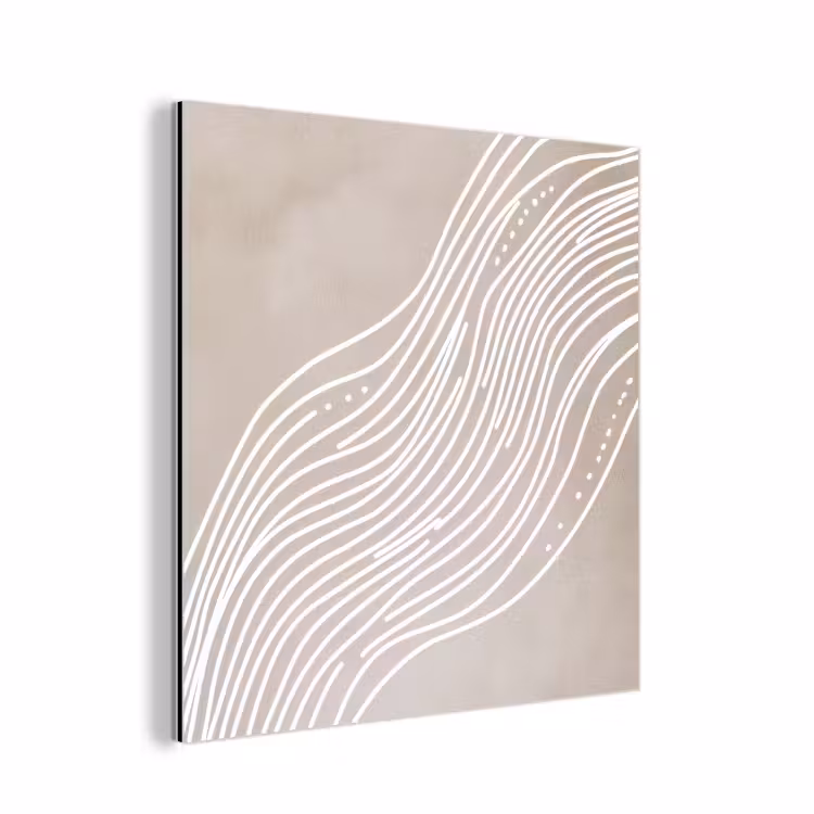 Golvende lijnen - Vloeiend - Zandkleurig aluminium wit klein -3d