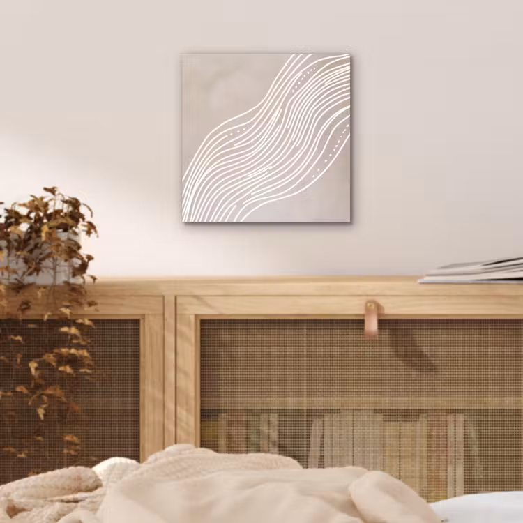Golvende lijnen - Vloeiend - Zandkleurig aluminium wit klein -sfeer3