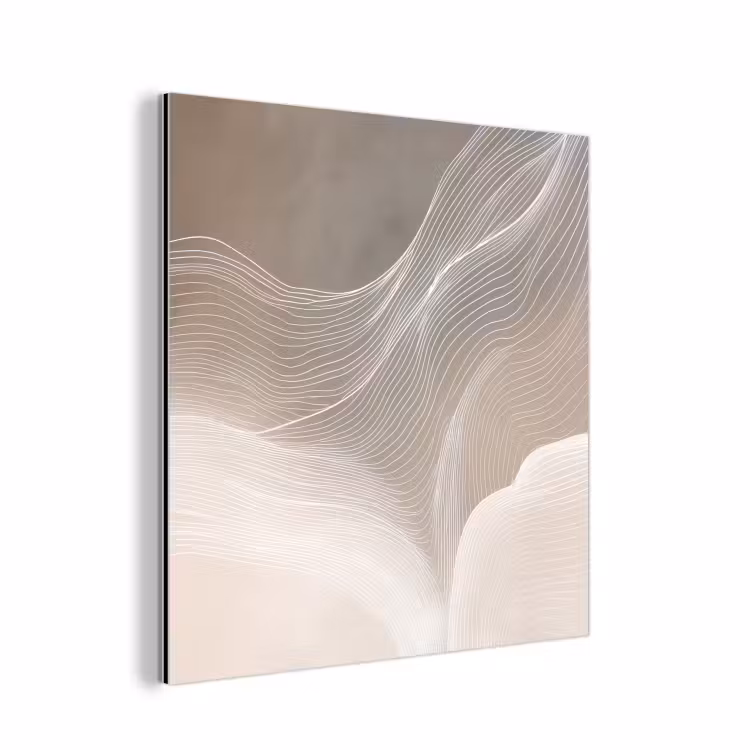 Golvende lijnen - Luchtstromen - Harmonieus aluminium wit klein -3d