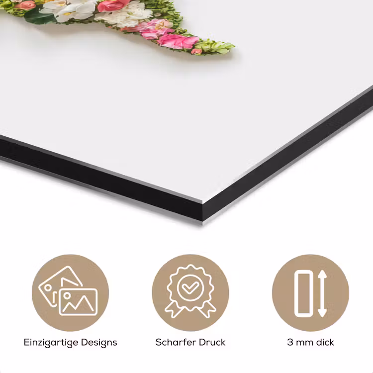 Wereldkaart - Bloemen - Subtiel aluminium wit klein -closeup_DE