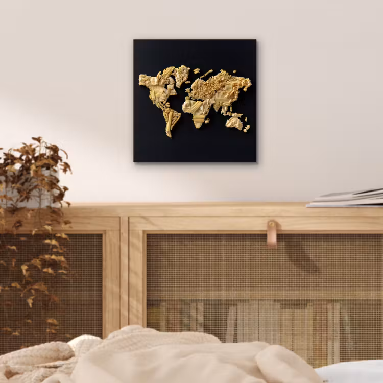 Wereldkaart - Specerijen - Kleurrijk aluminium wit klein -sfeer3