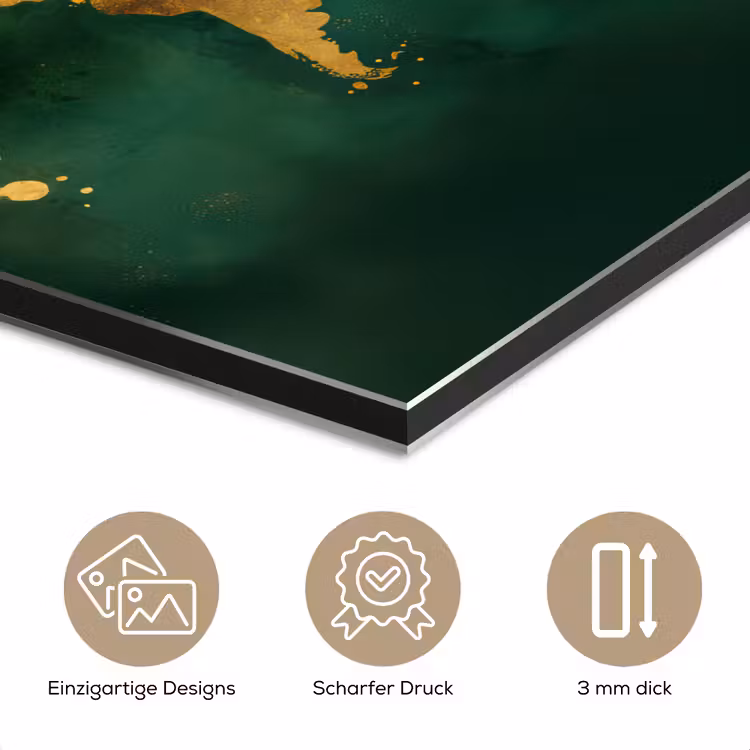Wereldkaart - Groen - Goud aluminium wit klein -closeup_DE