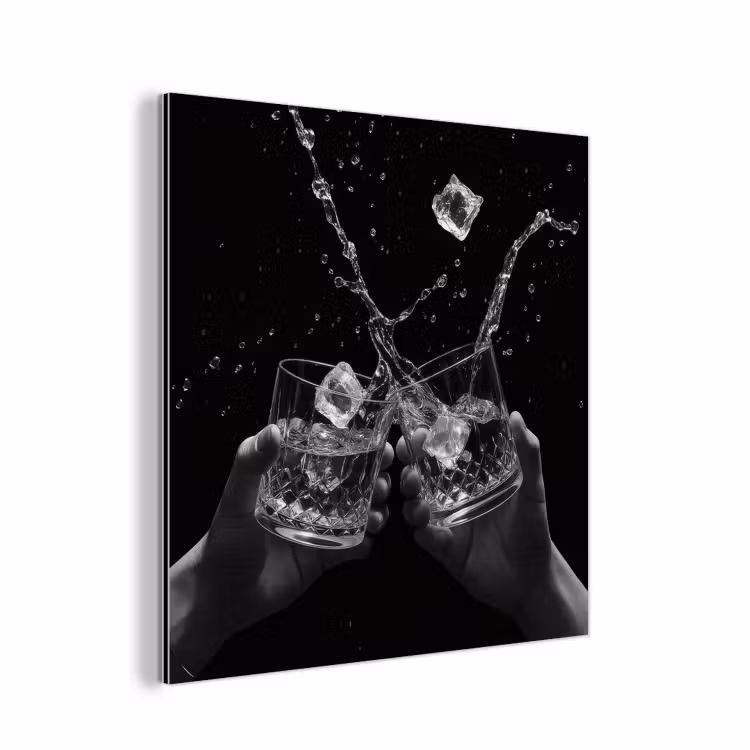 Whickyglazen - Ijs - Spetters - Zwart aluminium wit klein -3d