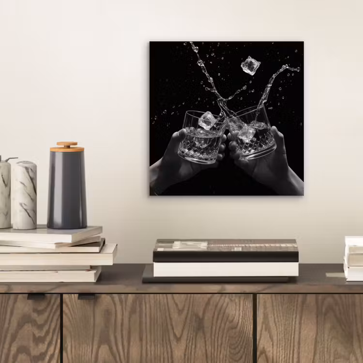 Whickyglazen - Ijs - Spetters - Zwart aluminium wit klein -sfeer1