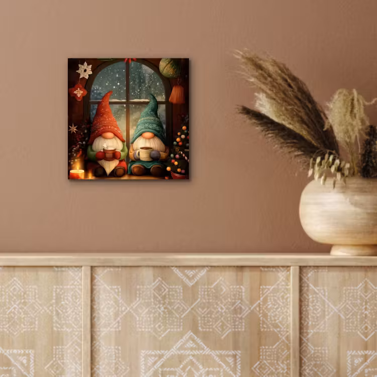 Gnooms - Kerst - Raam - Kleurrijk aluminium wit klein -sfeer4
