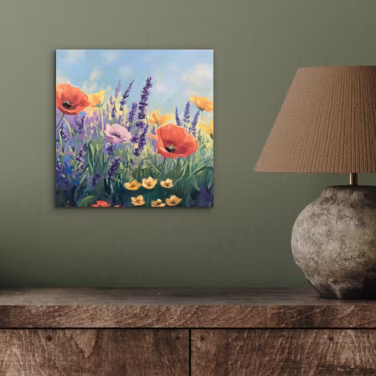 Weide - Bloemen - Kleurrijk aluminium wit klein -sfeer2