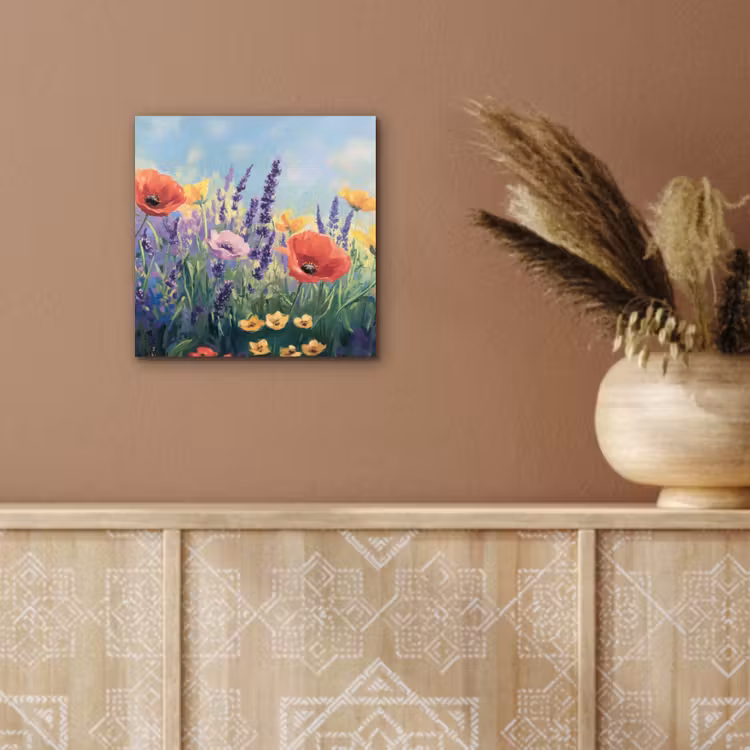 Weide - Bloemen - Kleurrijk aluminium wit klein -sfeer4