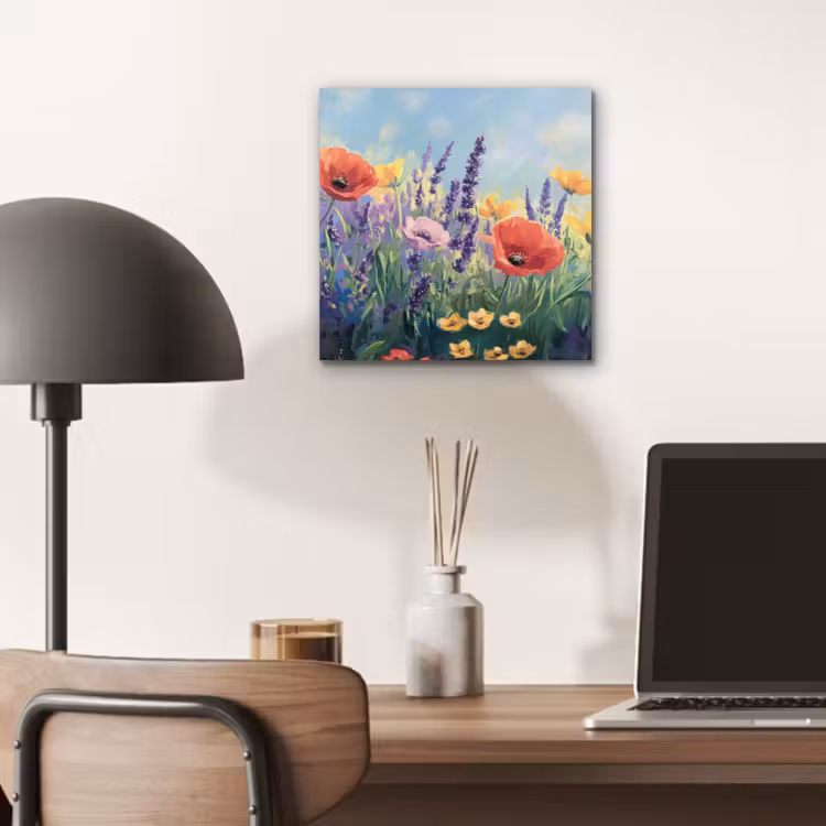 Weide - Bloemen - Kleurrijk aluminium wit klein -sfeer5