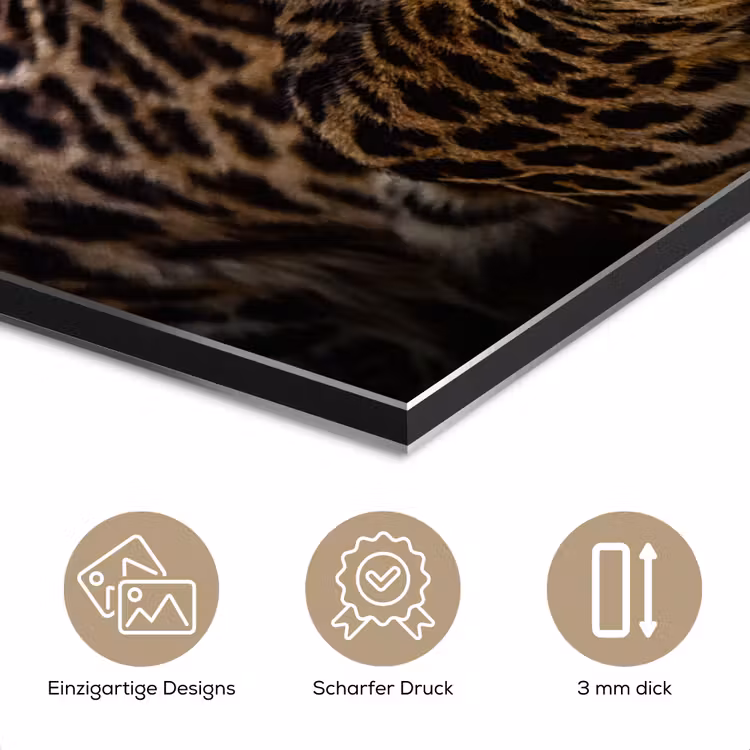 Wilde dieren - Panter - Portret - Zwart - Dieren aluminium wit klein -closeup_DE