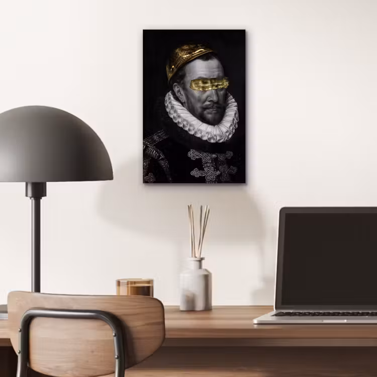 Willem van Oranje - Adriaen Thomasz - Zwart - Wit aluminium wit klein -sfeer5