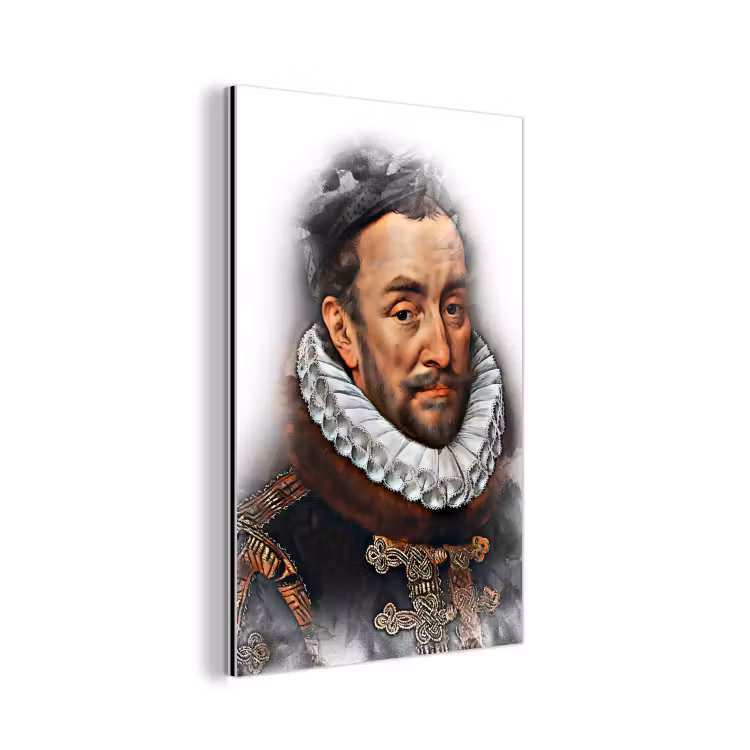 Willem van Oranje - Adriaen Thomasz - Rook aluminium wit klein -3d