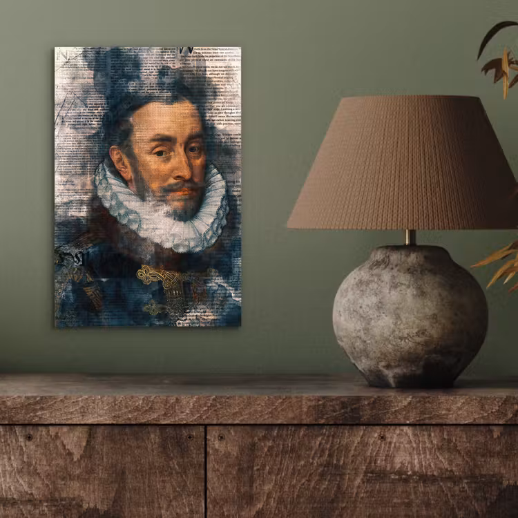 Willem van Oranje - Adriaen Thomasz - Krant aluminium wit klein -sfeer2