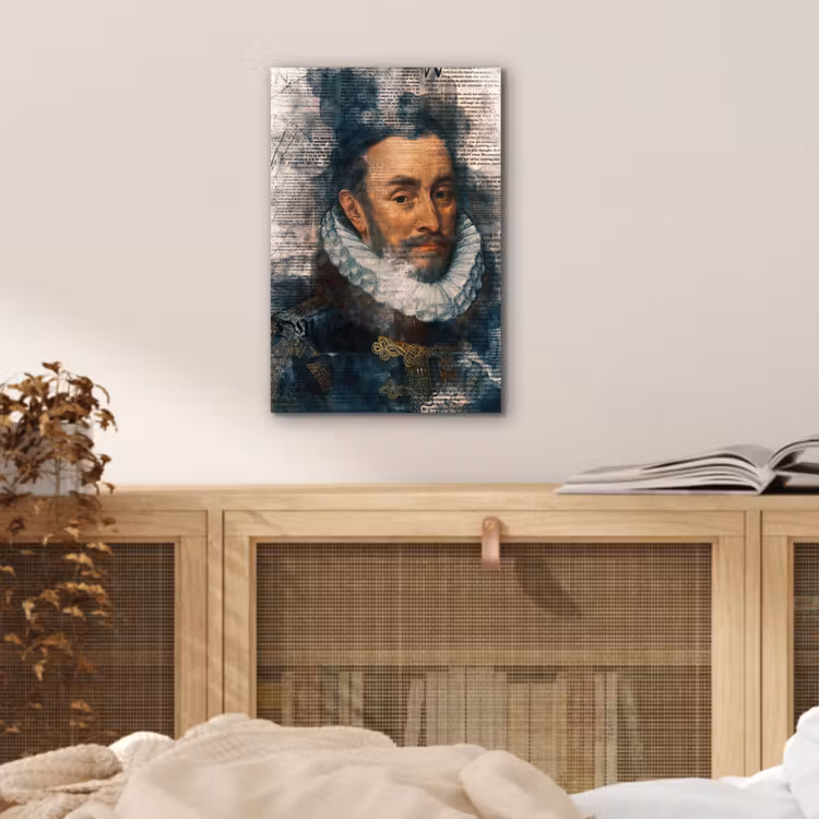 Willem van Oranje - Adriaen Thomasz - Krant aluminium wit klein -sfeer3