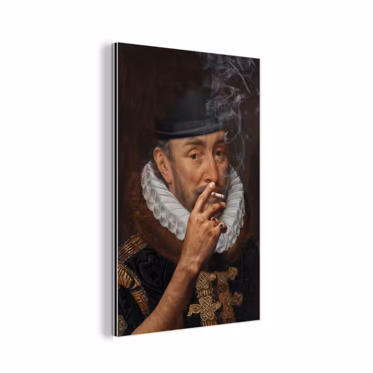 Willem van Oranje - Adriaen Thomasz - Sigaretten - Rook aluminium wit klein -3d