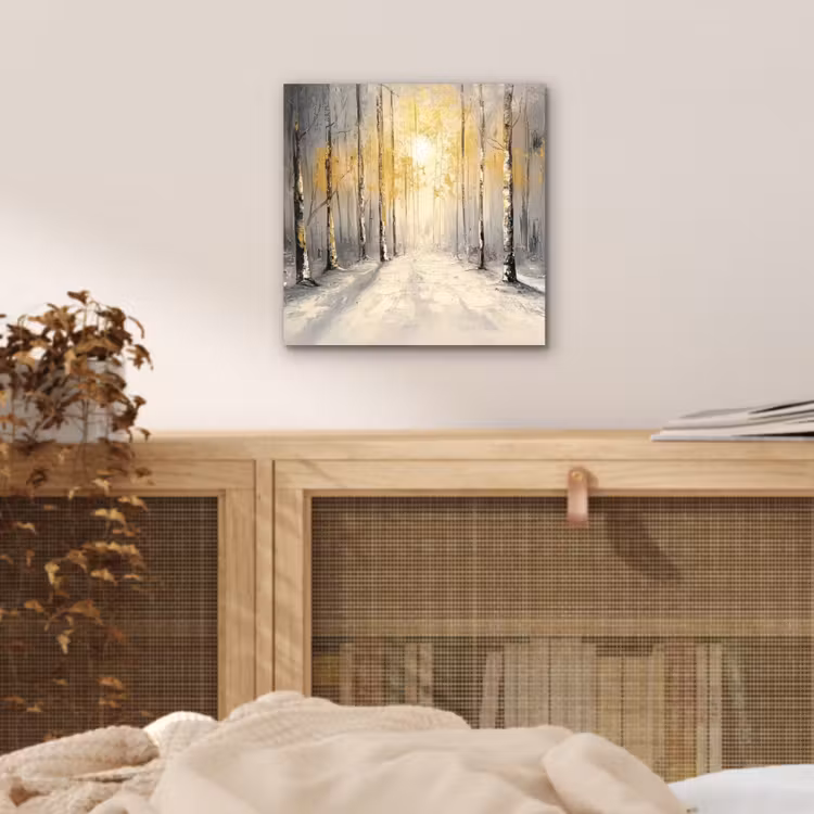 Winter - Abstract - Sneeuw - Natuur - Zon aluminium wit klein -sfeer3