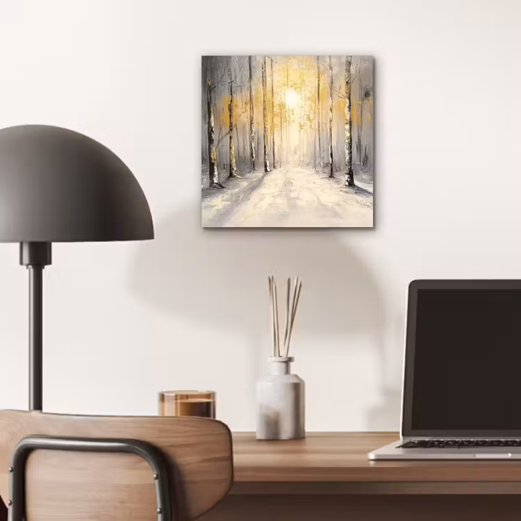Winter - Abstract - Sneeuw - Natuur - Zon aluminium wit klein -sfeer5