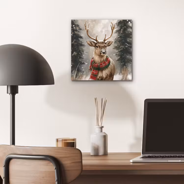 Winter - Bos - Rendier - Donker aluminium wit klein -sfeer5
