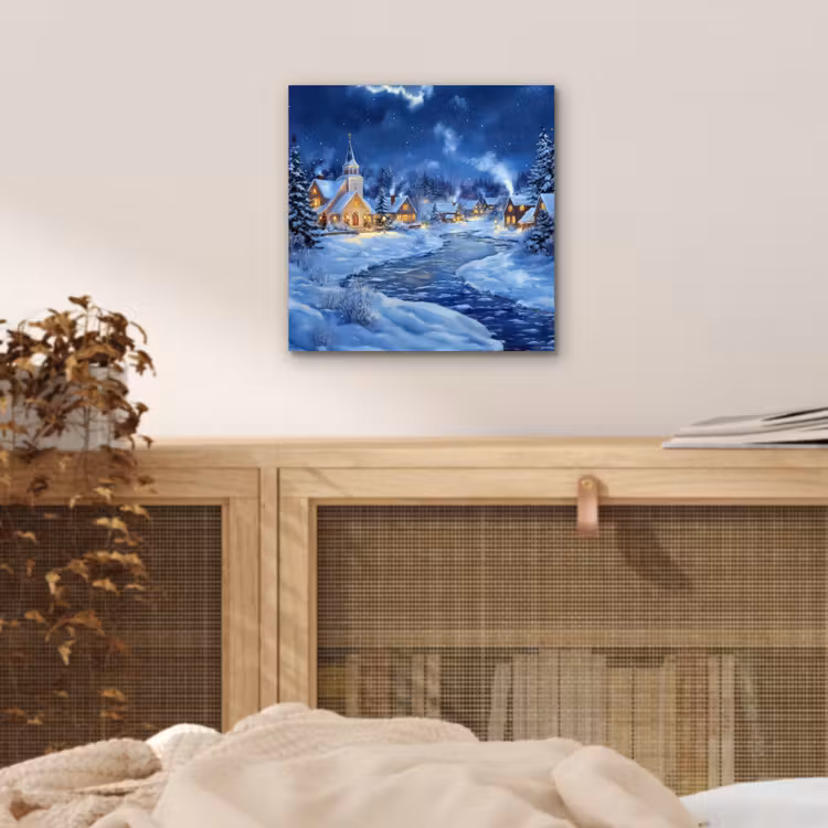 Winteravond - Kerstdorp - Donker aluminium wit klein -sfeer3