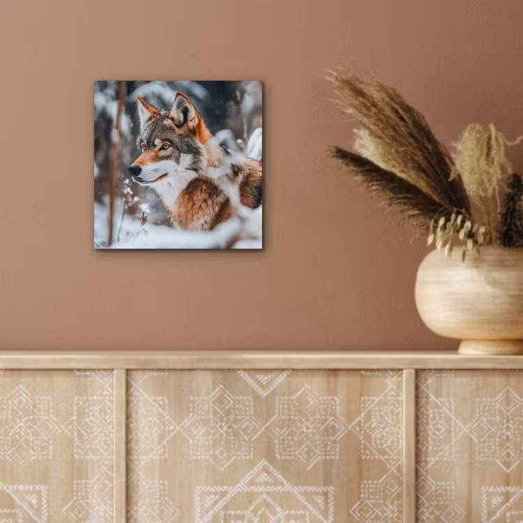 Wolf - Sneeuw - Winter - Dieren - Natuur - Sneeuw aluminium wit klein -sfeer4