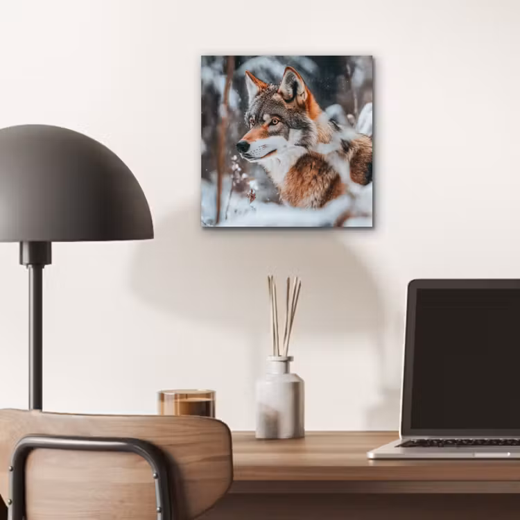 Wolf - Sneeuw - Winter - Dieren - Natuur - Sneeuw aluminium wit klein -sfeer5