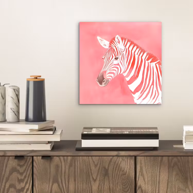 Zebra - Pink - Verf aluminium wit klein -sfeer1