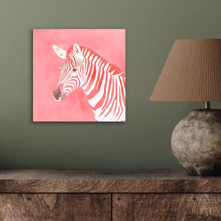 Zebra - Pink - Verf aluminium wit klein -sfeer2