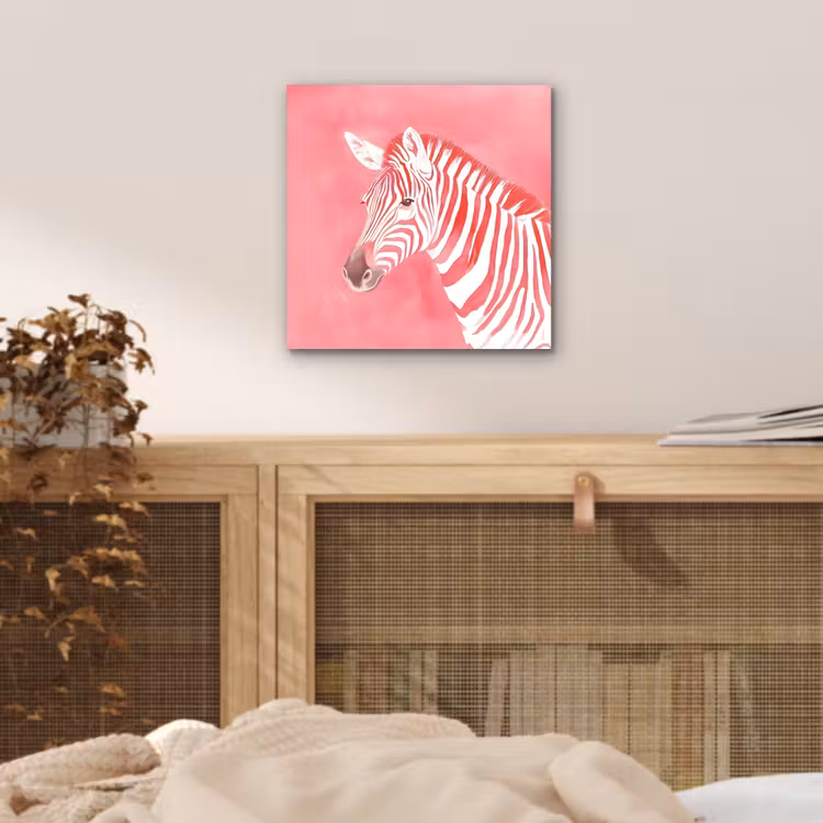 Zebra - Pink - Verf aluminium wit klein -sfeer3