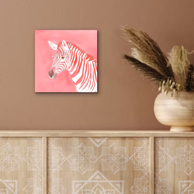 Zebra - Pink - Verf aluminium wit klein -sfeer4
