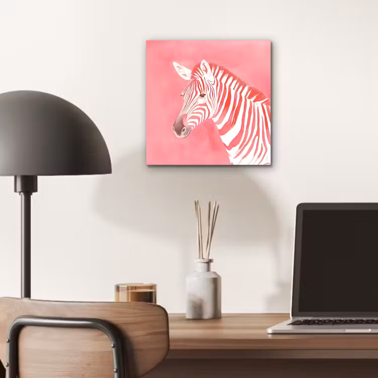Zebra - Pink - Verf aluminium wit klein -sfeer5