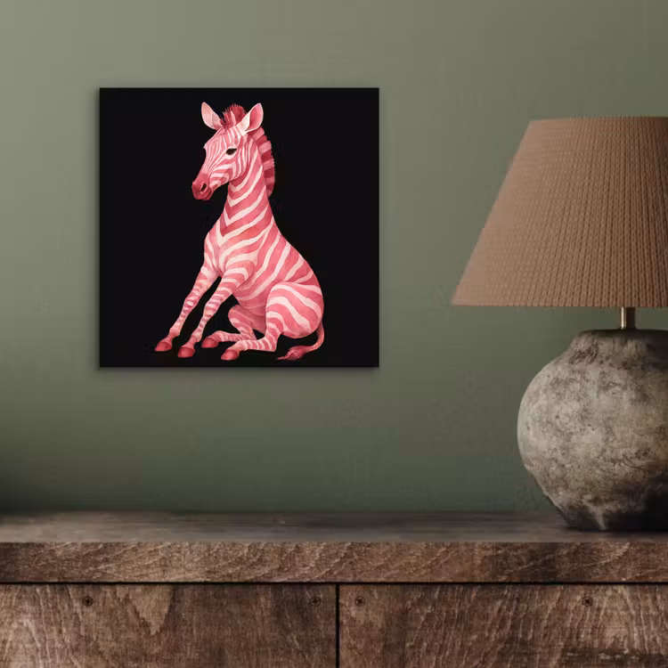 Zebra - Roze - Gestreept aluminium wit klein -sfeer2