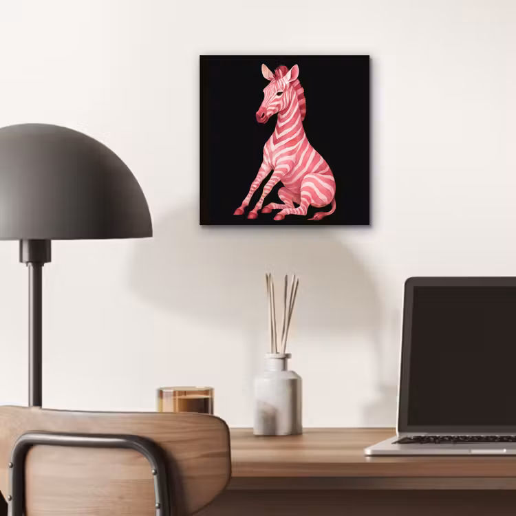 Zebra - Roze - Gestreept aluminium wit klein -sfeer5