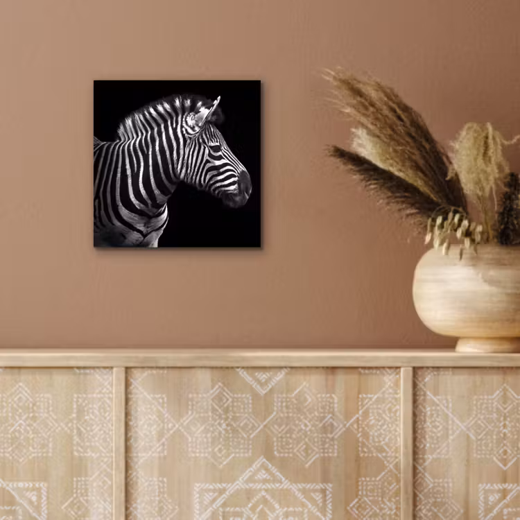 Zebra - Zwart - Wit - Portret - Dieren aluminium wit klein -sfeer4