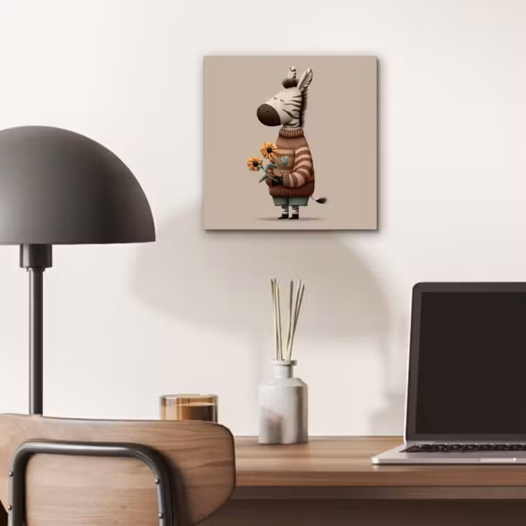 Zebra - Zonnebloemen - Warm aluminium wit klein -sfeer5