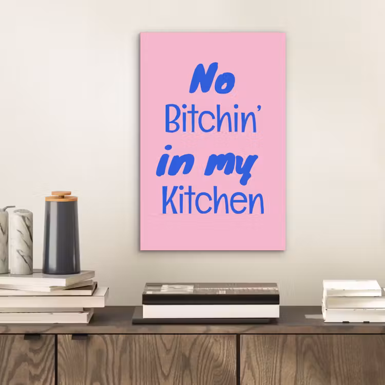 Quote - Blauw - Lettertype - Keuken aluminium wit klein -sfeer1