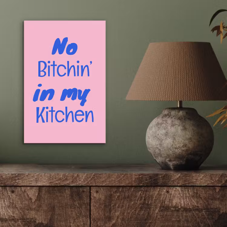 Quote - Blauw - Lettertype - Keuken aluminium wit klein -sfeer2