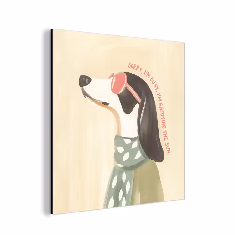 Quote - Hond - Zonnebril aluminium wit klein -3d