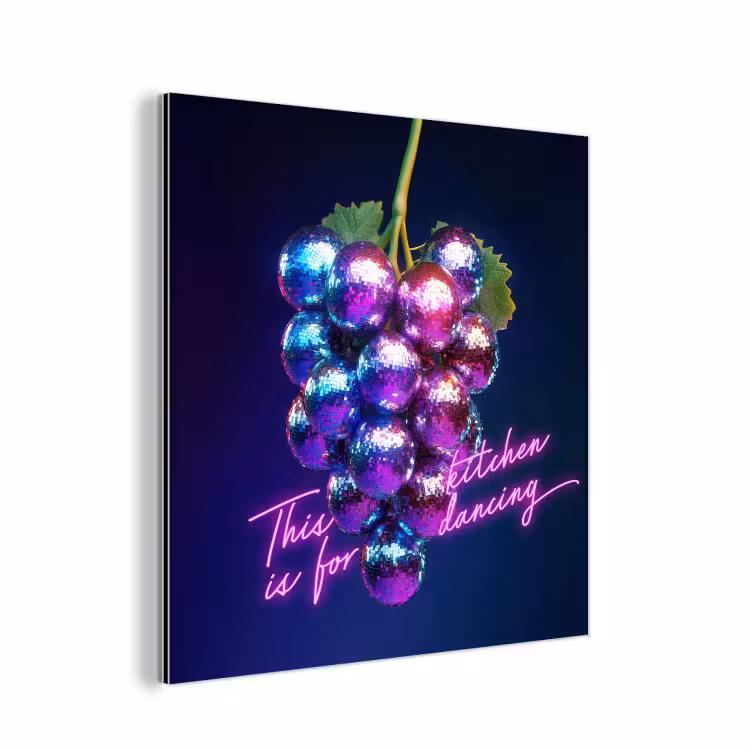 Quote - Neon - Disco - Druiven aluminium wit klein -3d