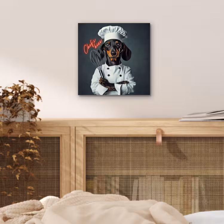Quote - Neon - Hond - Kokskleding aluminium wit klein -sfeer3