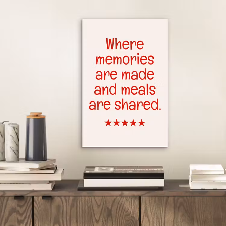Quote - Sterren - Rood - Memories aluminium wit klein -sfeer1