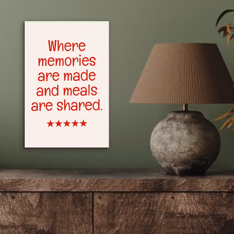 Quote - Sterren - Rood - Memories aluminium wit klein -sfeer2